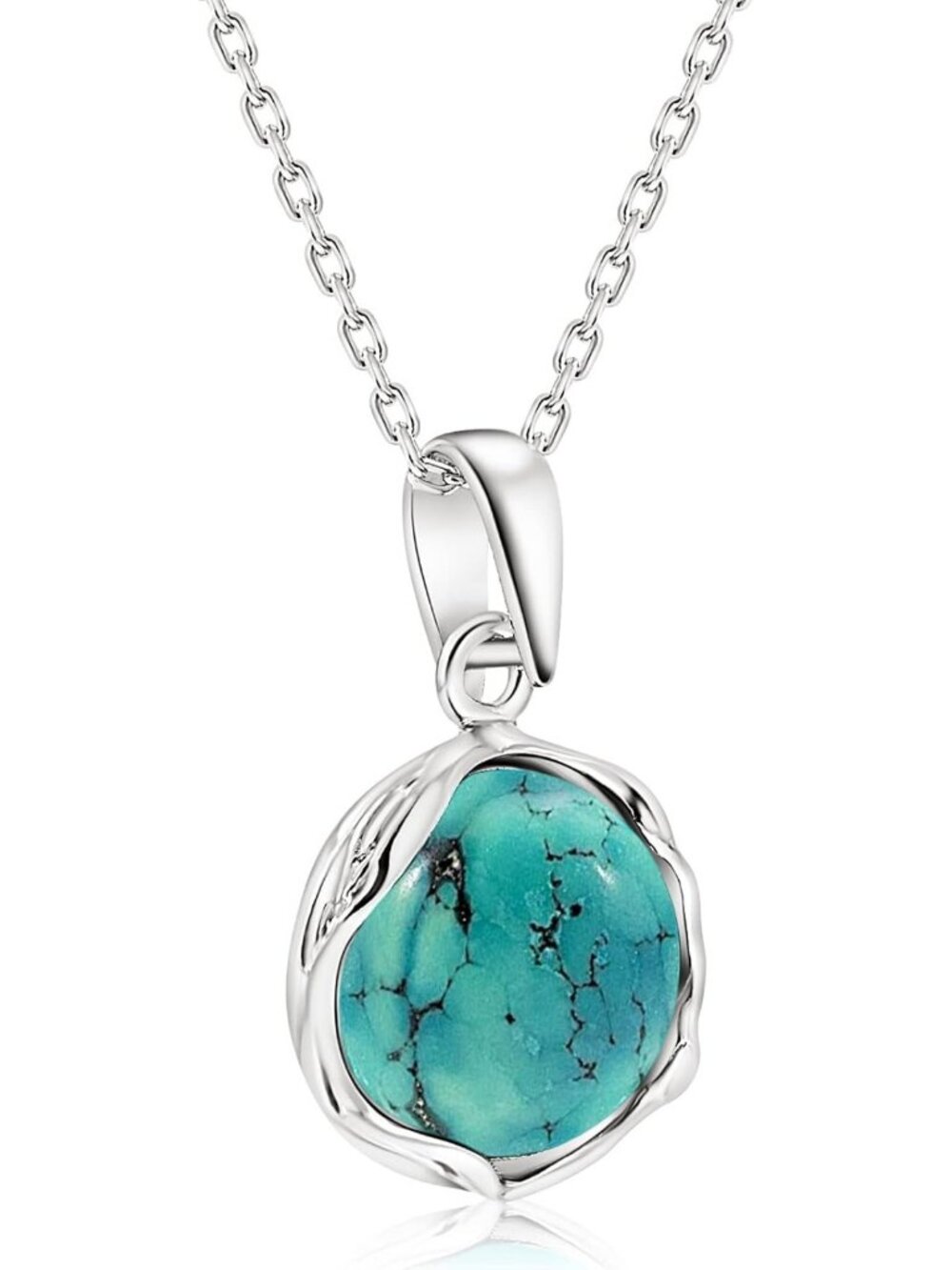 Sterling Silver Turquoise Pendant Necklace for Women - Elegant Jewelry Gift